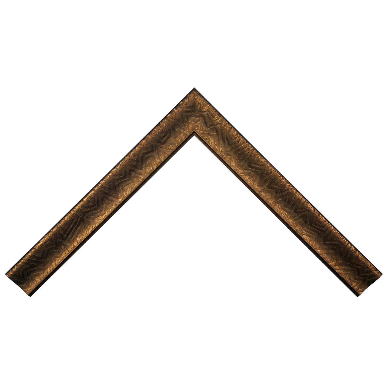Baguette bois profil incurvé largeur 4.5cm cuivre foncé finition aspect cuir