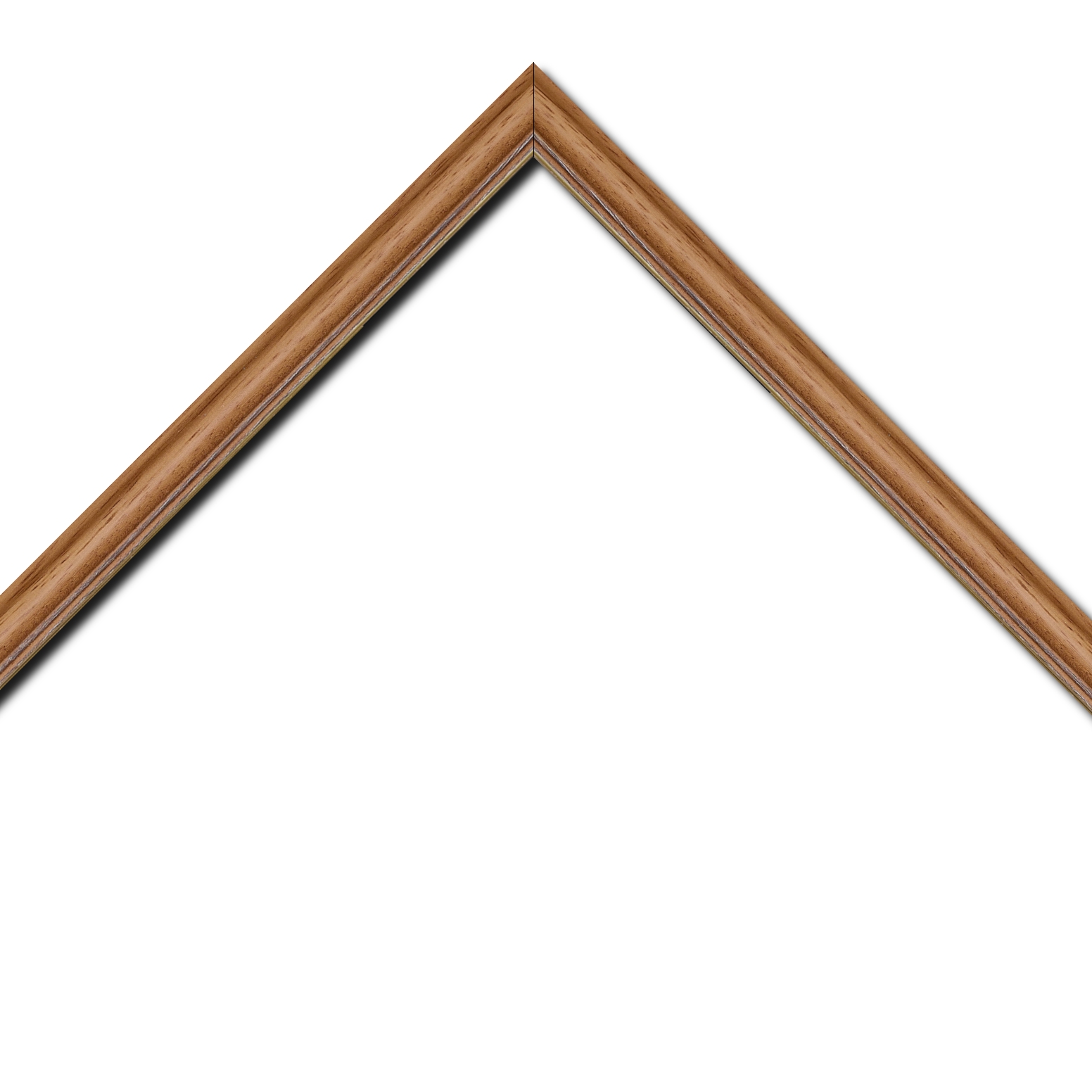 Baguette bois profil doucine inversée largeur 2.3cm marron clair bord ressuyé