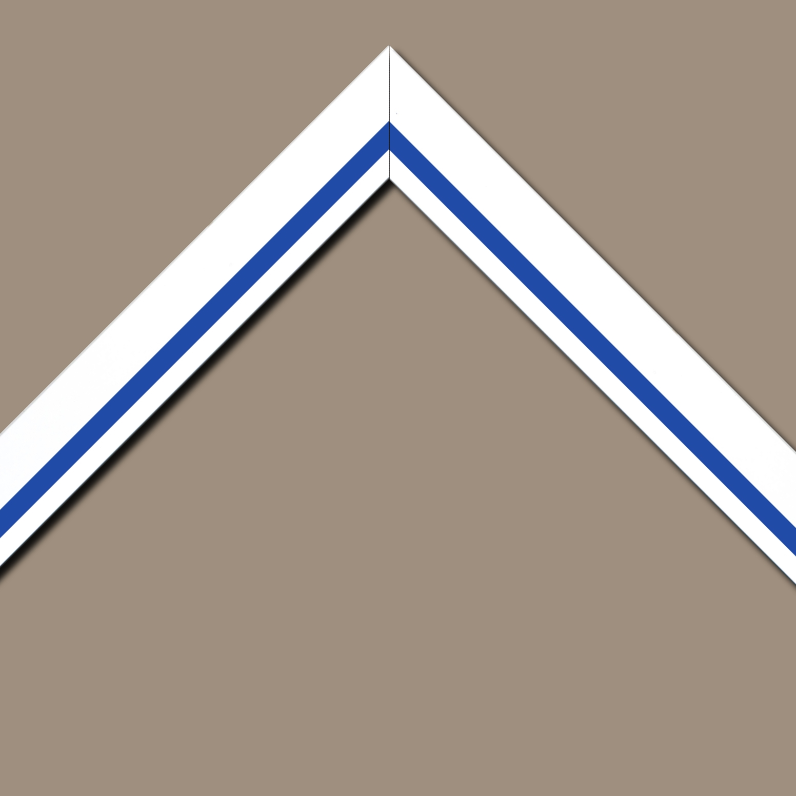 Cadre  bois blanc bleu — 42 x 59.4