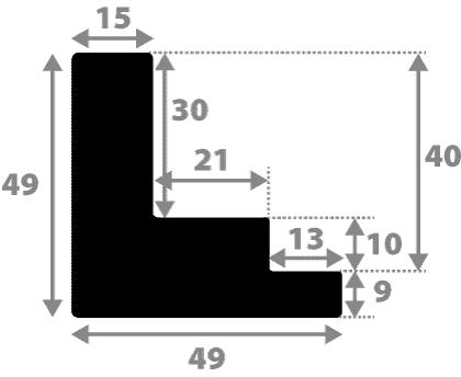Caisse bois caisse américaine xl profil escalier largeur 4.9cm blanc mat (spécialement conçu pour les châssis 3d d'une épaisseur de 3 à 4cm) - 40x40