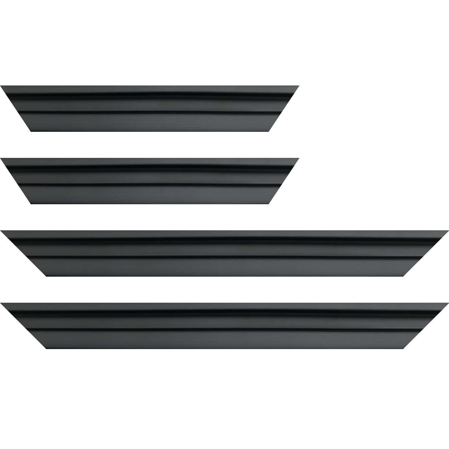 Baguette bois caisse américaine profil escalier largeur 4.4cm noir mat   (spécialement conçu pour les châssis d'une épaisseur jusqu’à 2.5cm ) - 24x30