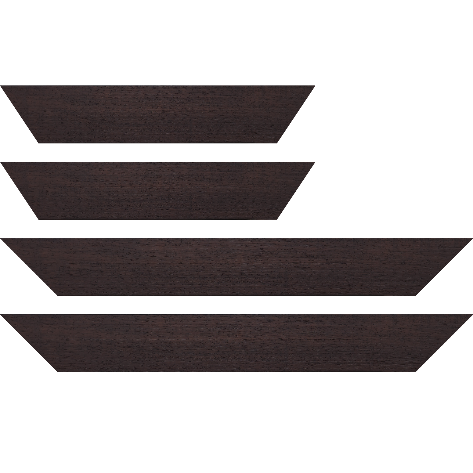 Baguette bois profil plat largeur 5.9cm couleur marron foncé satiné - 84.1x118.9