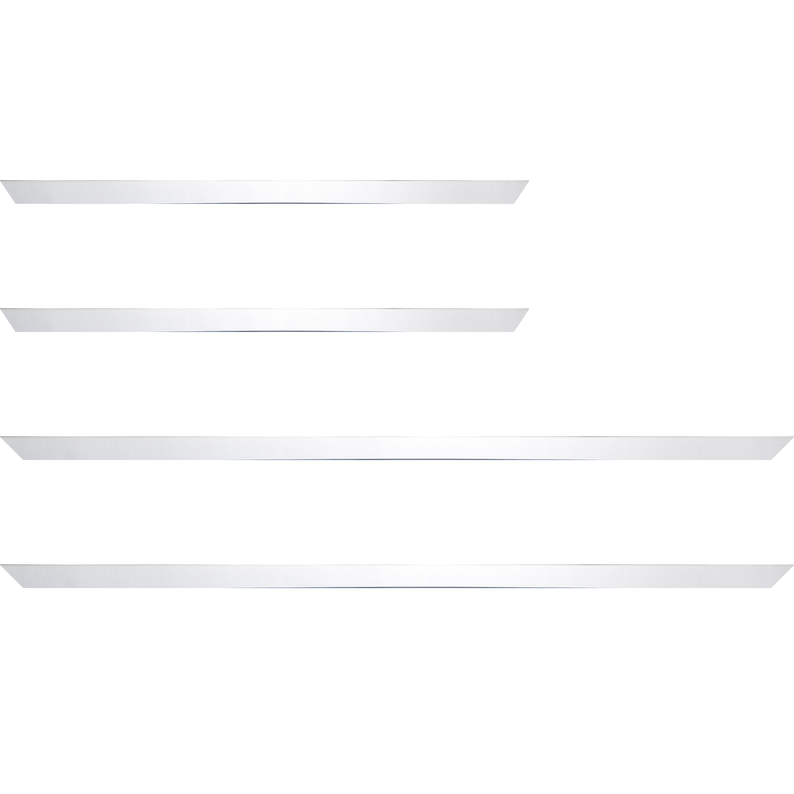 Baguette bois recouvert aluminium profil plat largeur 1.6cm argent poli  bord droit - 24x30
