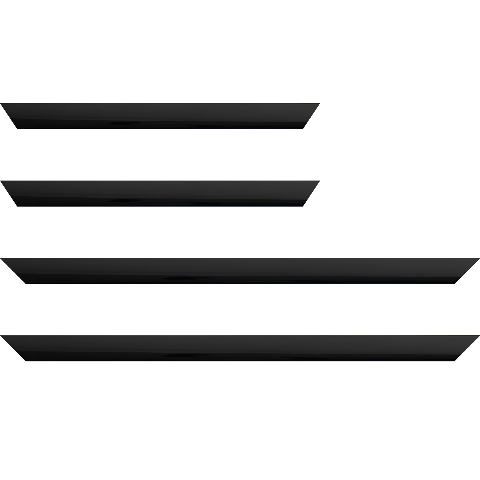 Baguette bois profil méplat largeur 2.3cm couleur noir laqué - 40x60