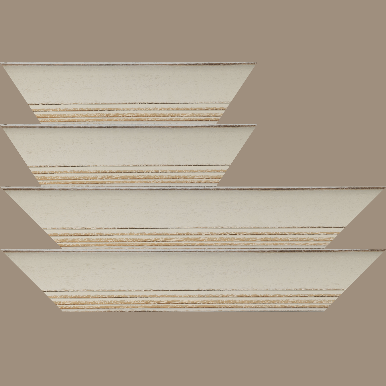 Baguette bois profil incurvé largeur 8cm couleur blanchie - 84.1x118.9