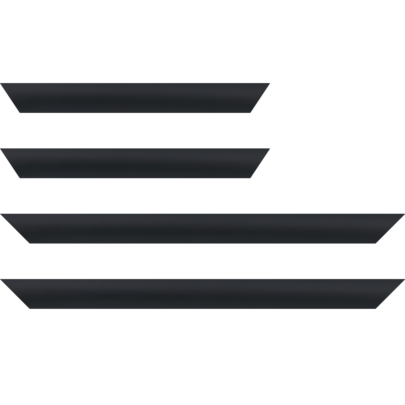 Baguette bois profil arrondi largeur 3.5cm couleur noir mat - 70x100