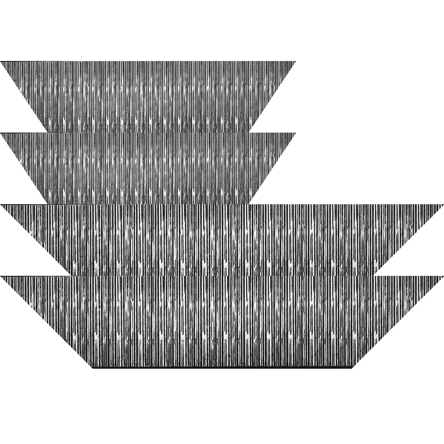Baguette bois profil plat largeur 10.5cm couleur noir mat strié argent chromé en relief - 84.1x118.9