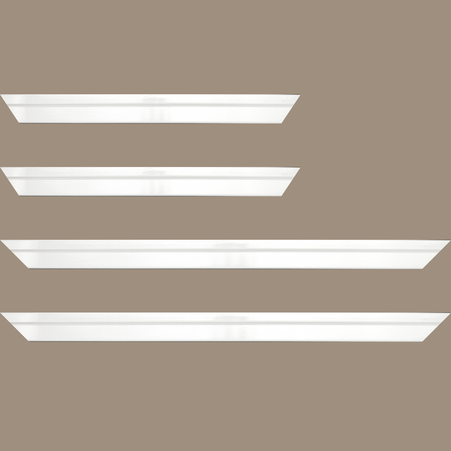 Baguette bois profil plat escalier largeur 3cm couleur blanc laqué - 59.4x84.1
