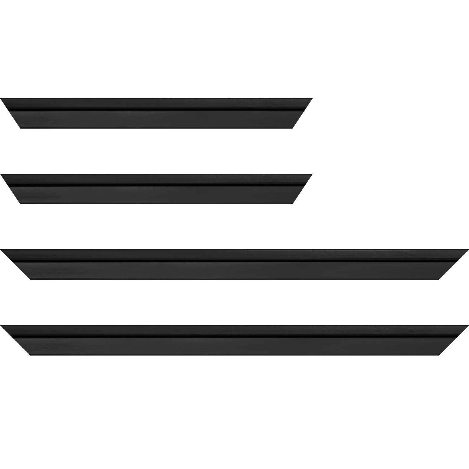Baguette bois profil plat escalier largeur 3cm couleur noir laqué - 18x24