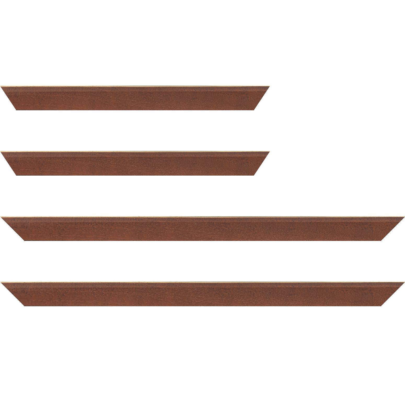 Baguette bois profil plat escalier largeur 3cm couleur marron miel satiné filet créme extérieur - 24x30