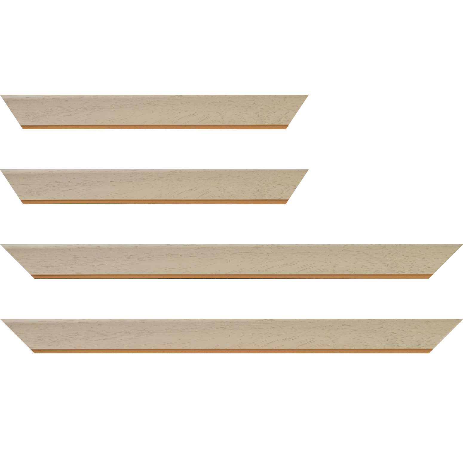 Baguette bois profil incurvé largeur 3.9cm couleur crème satiné filet or - 84.1x118.9