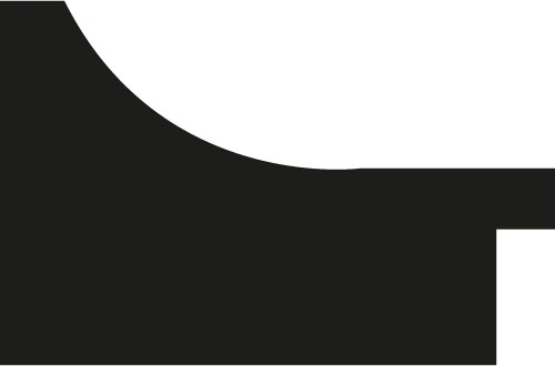 Baguette bois profil incurvé largeur 7cm couleur noir satiné - 46x38
