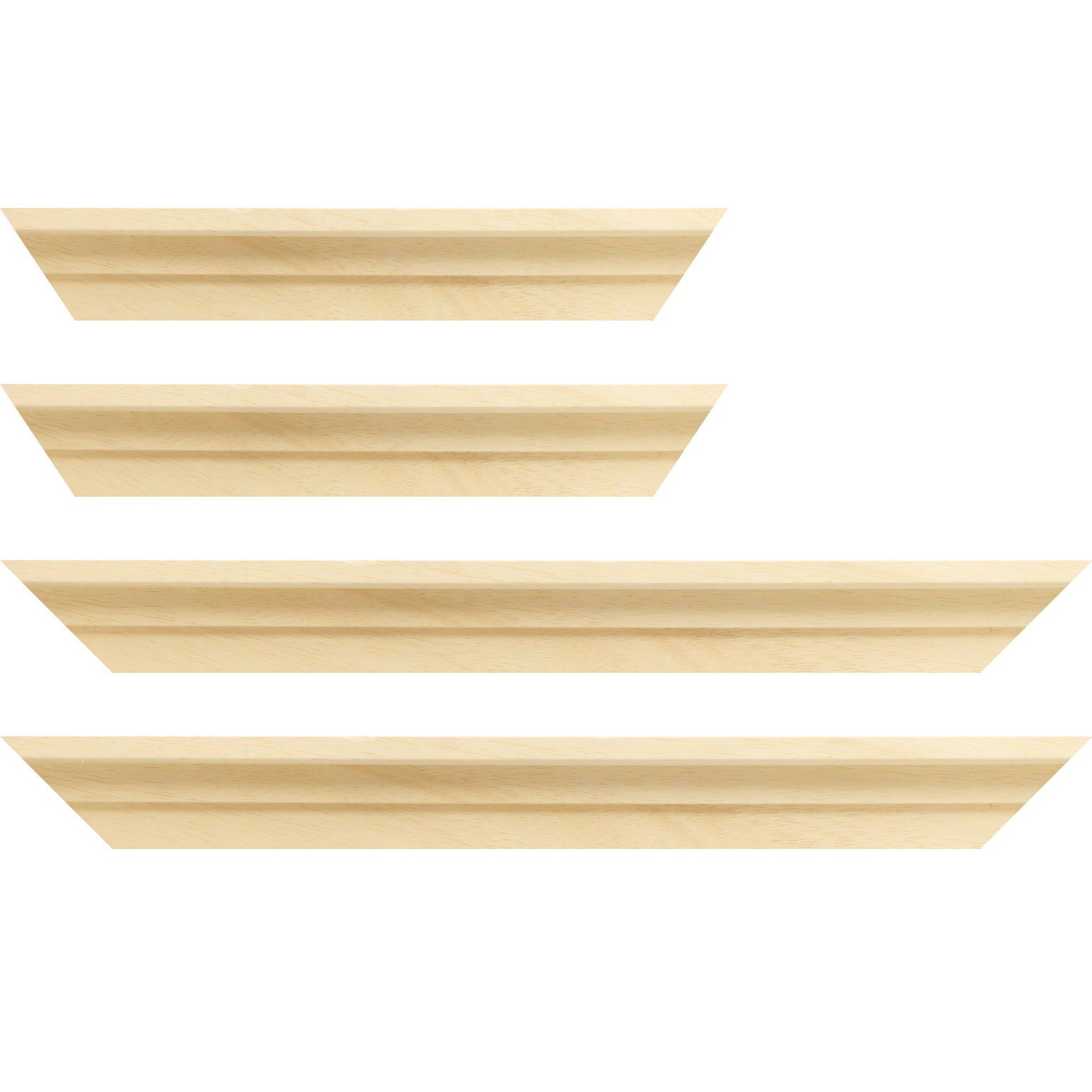 Baguette bois caisse américaine profil escalier largeur 4.4cm naturel (spécialement conçu pour les châssis d'une épaisseur jusqu’à 2.5cm ) sans vernis,peut être peint... - 84.1x118.9