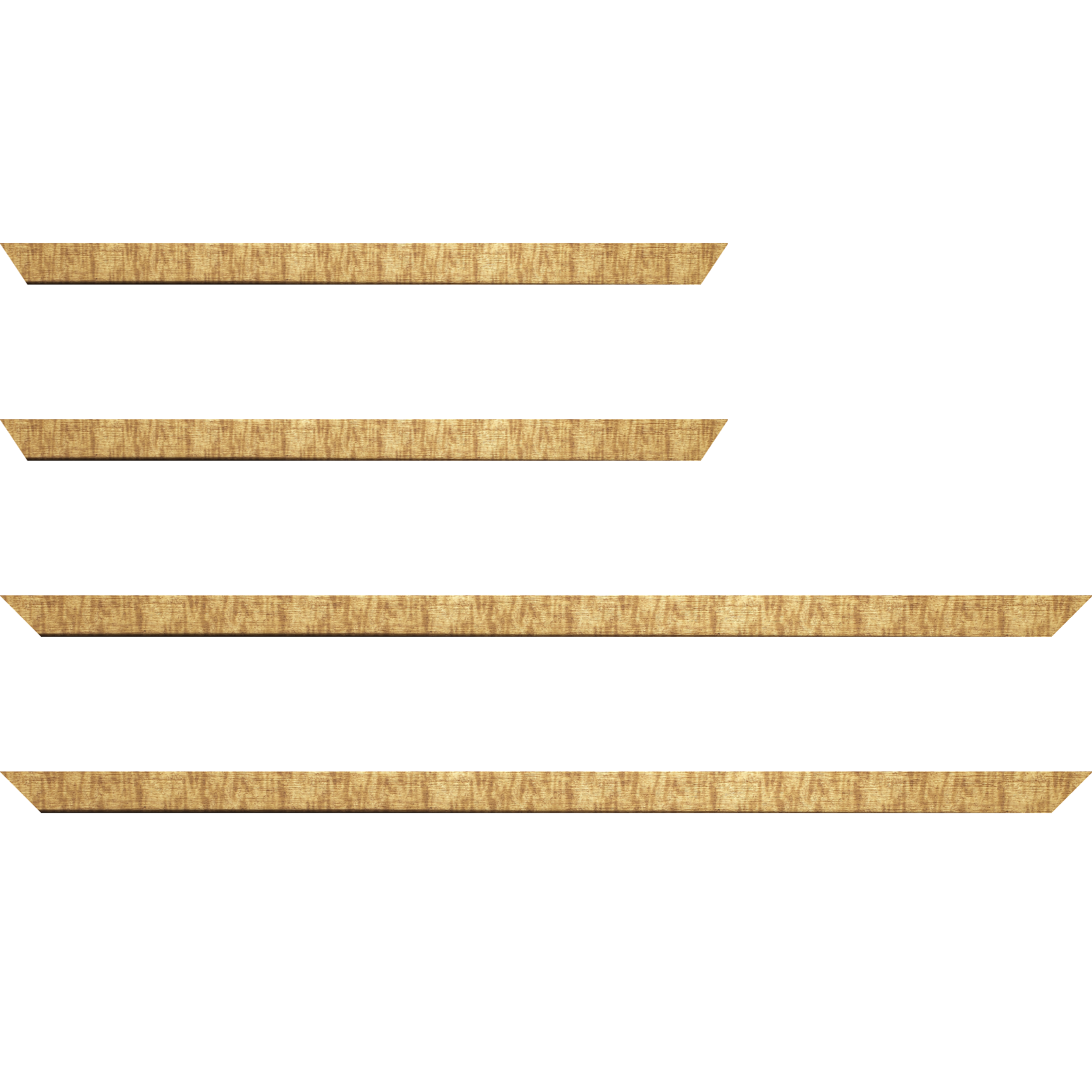 Baguette bois profil plat effet cube largeur 2cm couleur or - 28x34