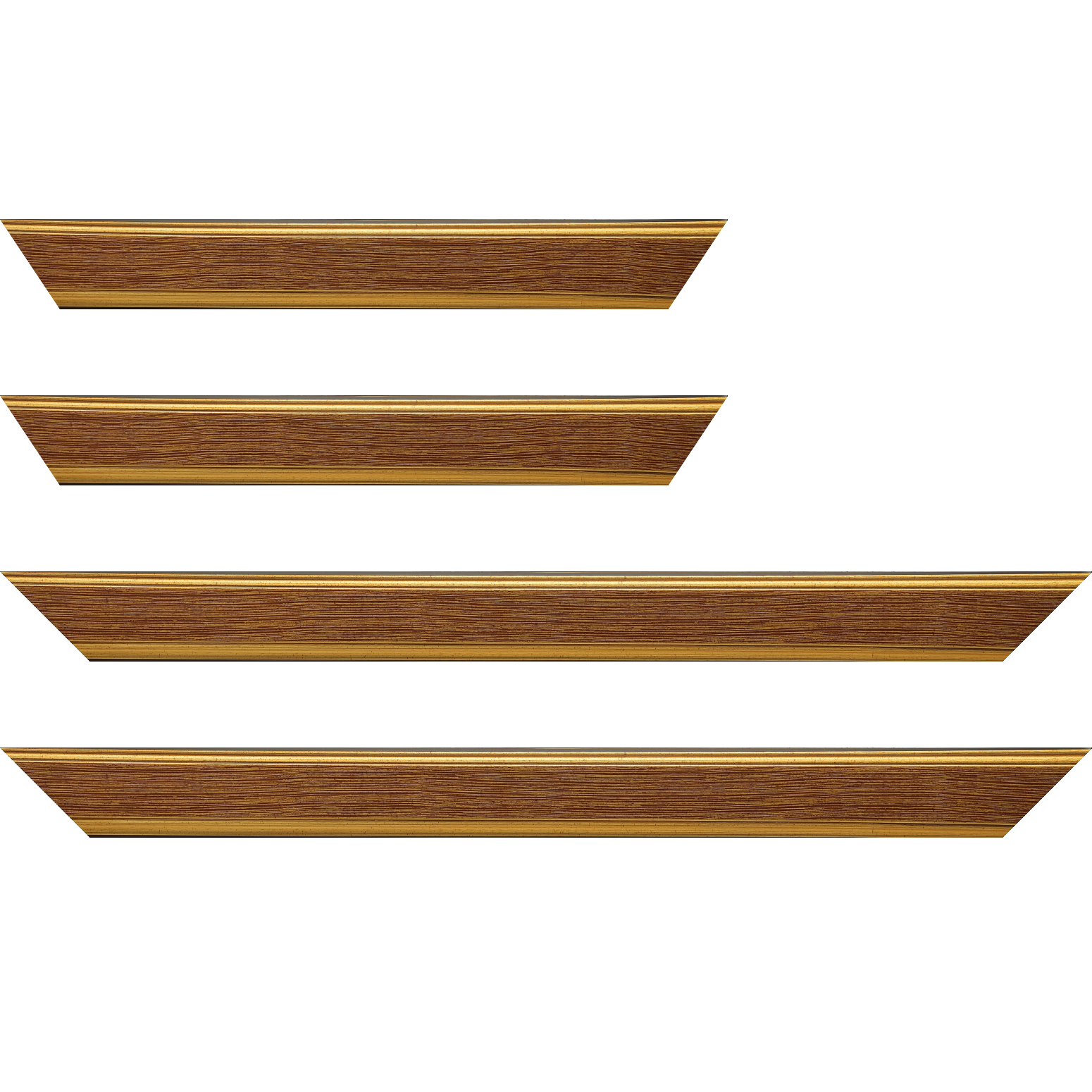 Baguette bois profil plat largeur 3.5cm couleur or fond bordeaux filet or - 18x24