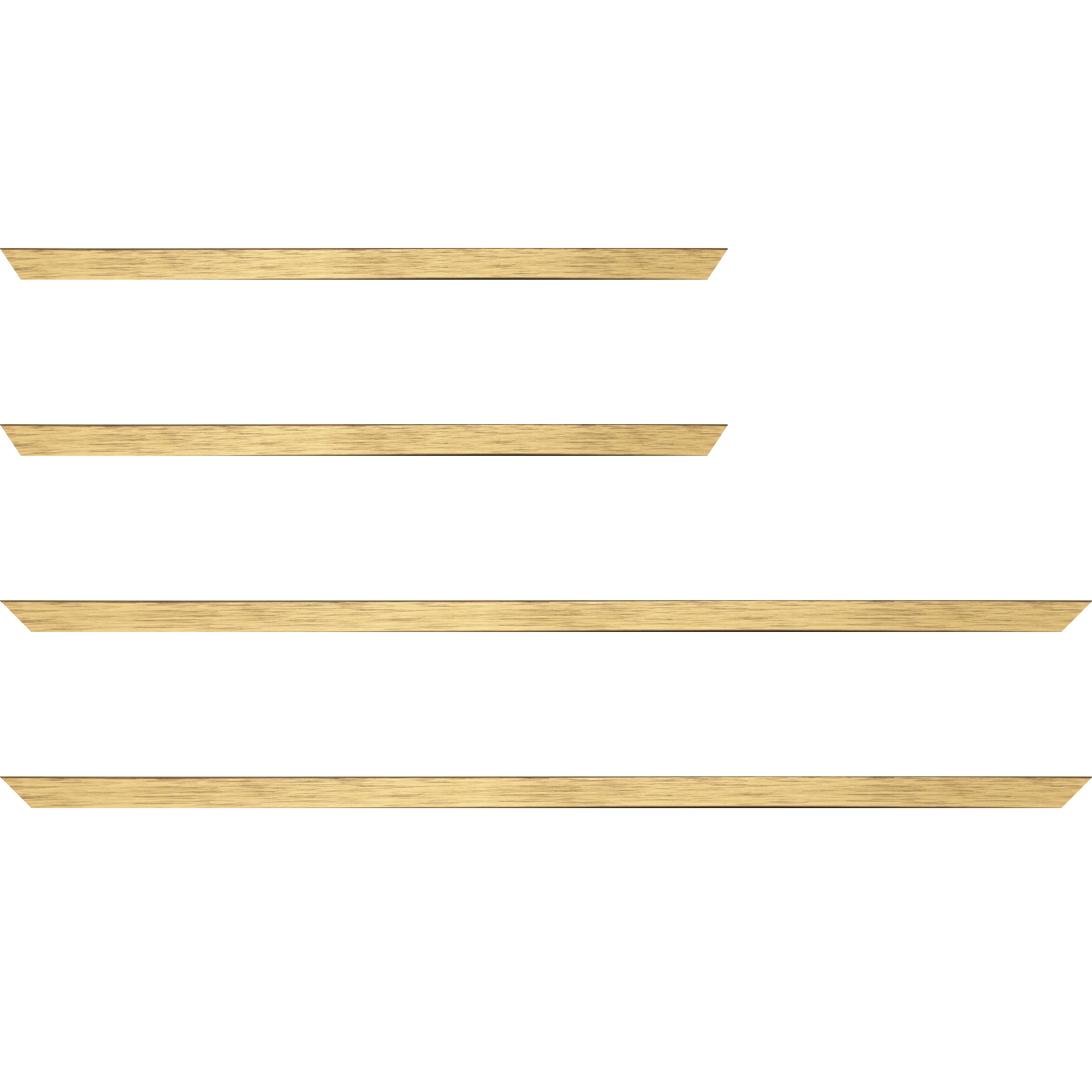 Baguette bois profil plat largeur 1.5cm couleur or - 24x30