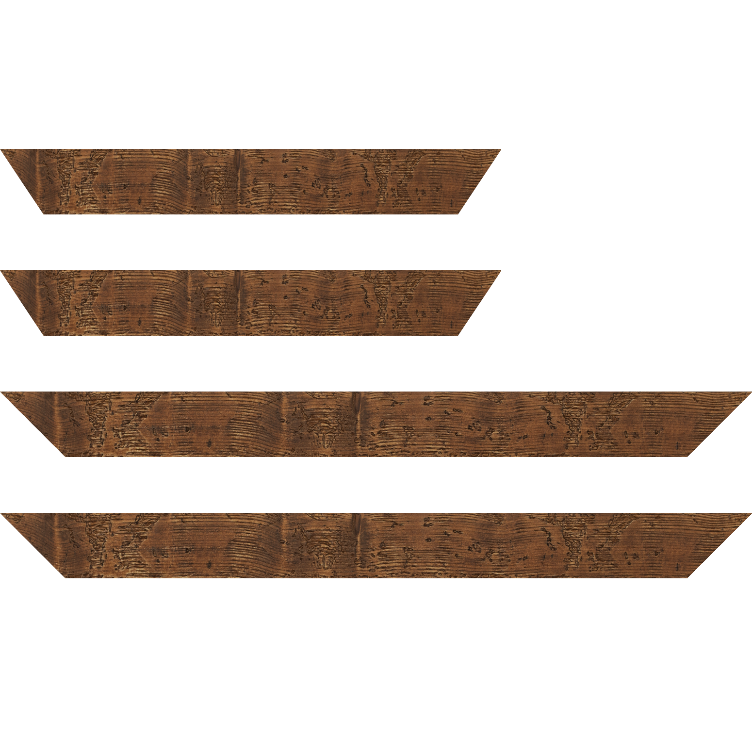 Baguette bois profil plat largeur 4.3cm couleur marron foncé finition aspect vieilli antique - 35x24