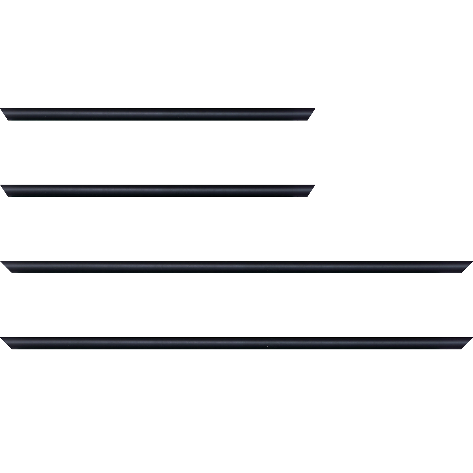 Baguette bois profil demi rond largeur 1.5cm couleur noir mat - 18x24