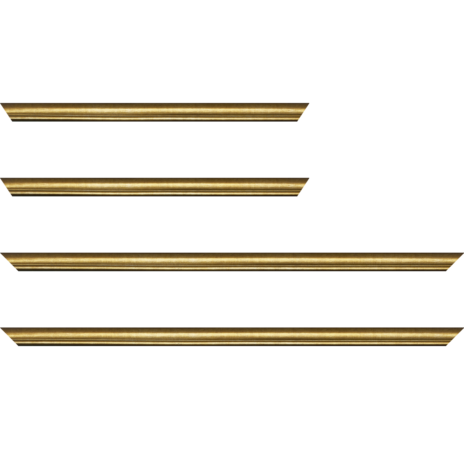 Baguette bois profil arrondi largeur 2.1cm couleur or filet or - 40x60