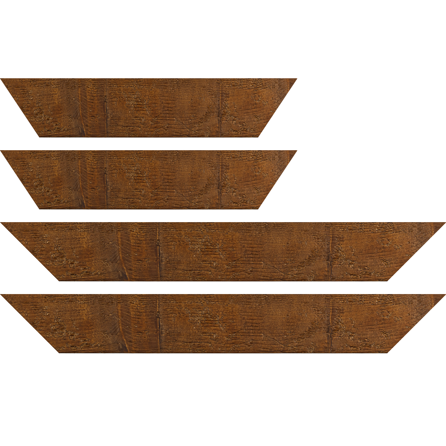Baguette bois profil plat largeur 6.7cm couleur marron foncé finition aspect vieilli antique - 25x25