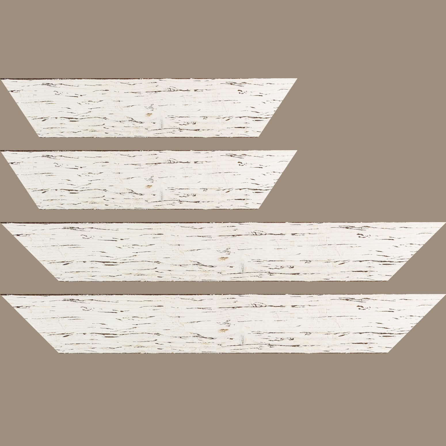 Baguette bois profil plat largeur 6.7cm couleur blanchie finition aspect vieilli antique - 24x30
