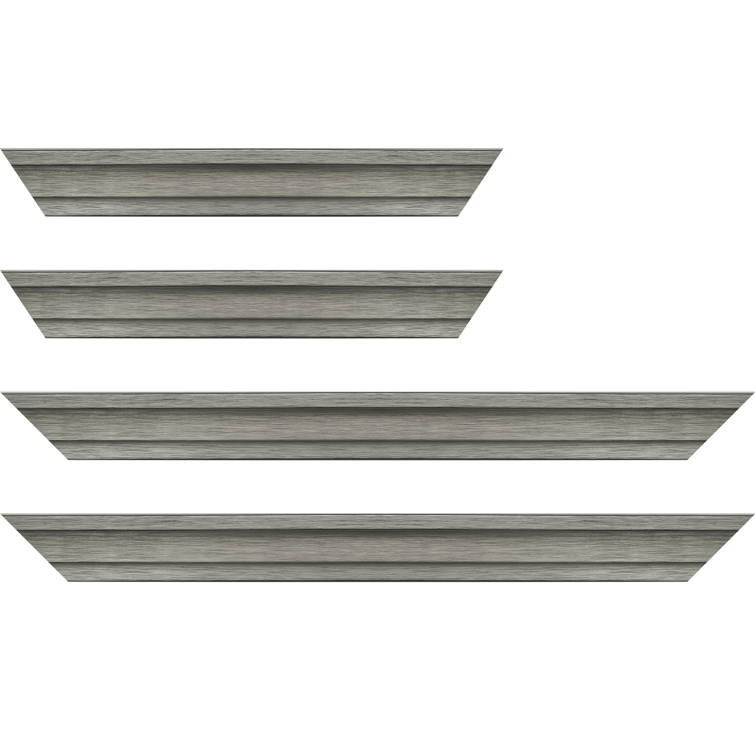 Baguette bois caisse américaine profil escalier largeur 4.4cm couleur plomb sur noir (spécialement conçu pour les châssis d'une épaisseur jusqu’à 2.5cm ) - 24x30