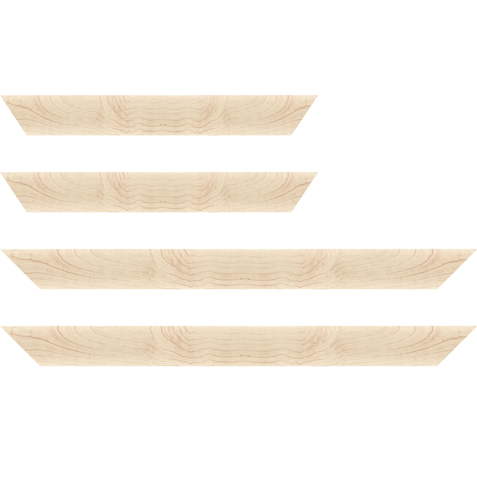 Baguette bois profil plat largeur 4.2cm décor bois blanc naturel - 30x90