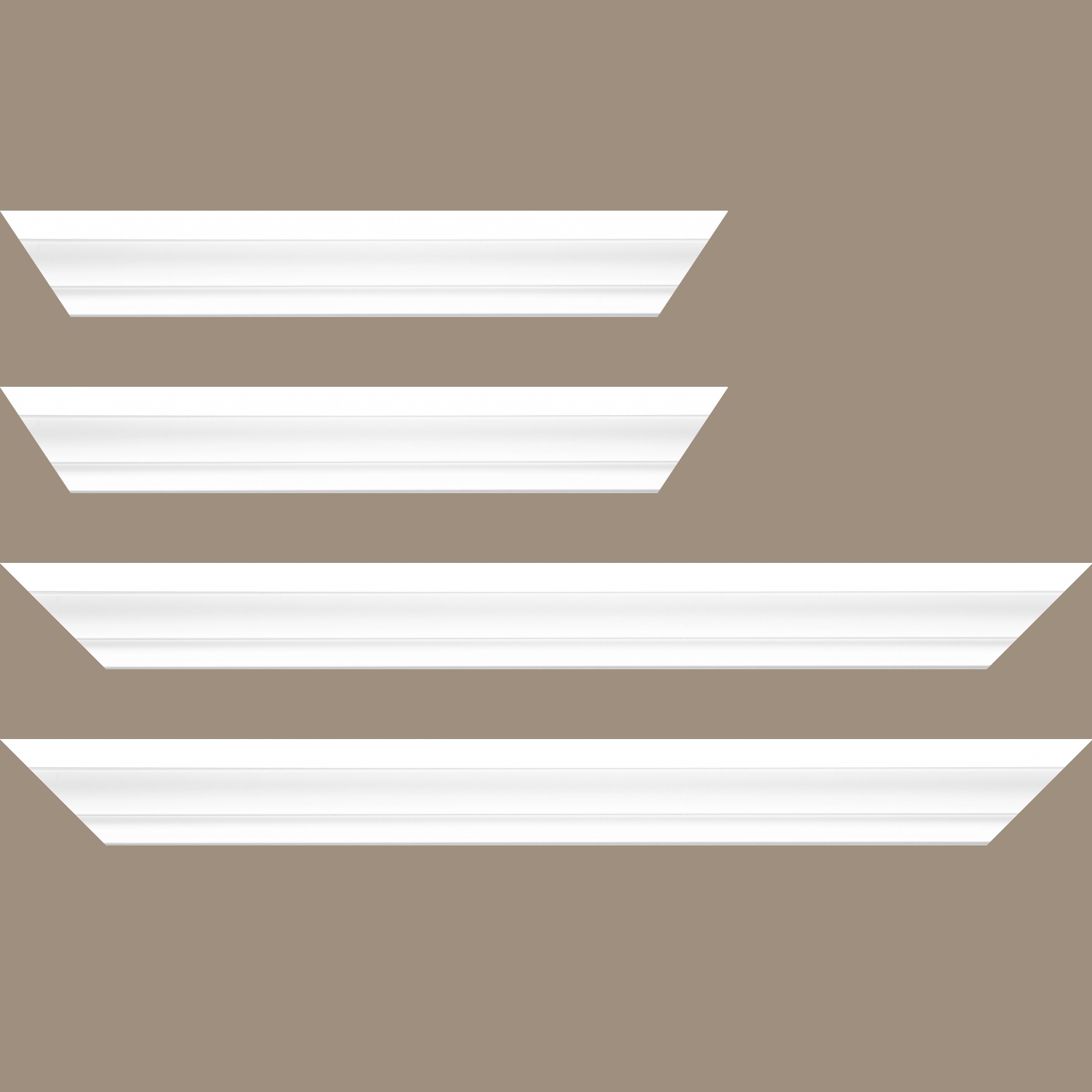 Baguette bois caisse américaine xl profil escalier largeur 4.9cm blanc mat (spécialement conçu pour les châssis 3d d'une épaisseur de 3 à 4cm) - 59.4x84.1