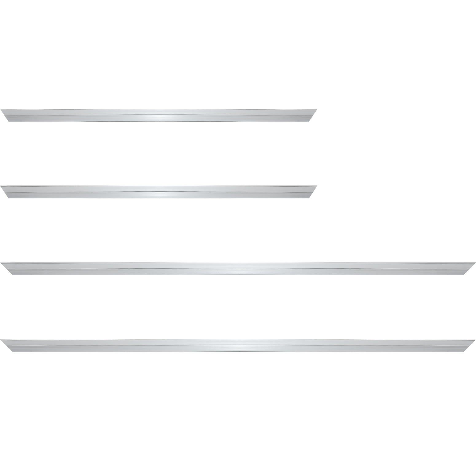 Baguette aluminium profil plat largeur 7mm, couleur argent poli ,(le sujet qui sera glissé dans le cadre sera en retrait de 9mm de la face du cadre assurant un effet très contemporain) mise en place du sujet rapide et simple: assemblage du cadre par double équerre à vis (livré avec le système d'accrochage qui se glisse dans le profilé) encadrement non assemblé,  livré avec son sachet d'accessoires - 59.4x84.1