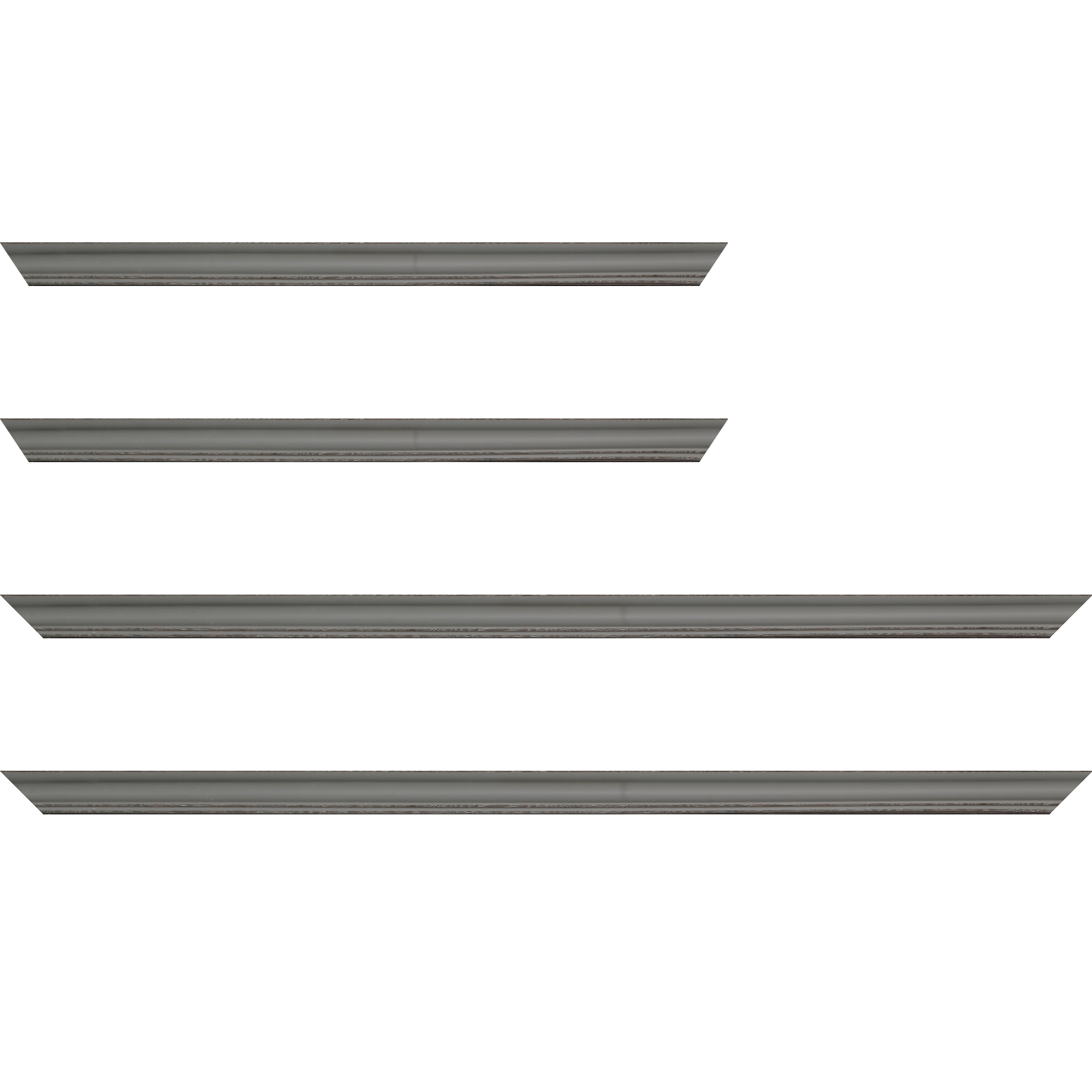 Baguette bois profil doucine inversée largeur 2.3cm gris satiné bord ressuyé - 34x40