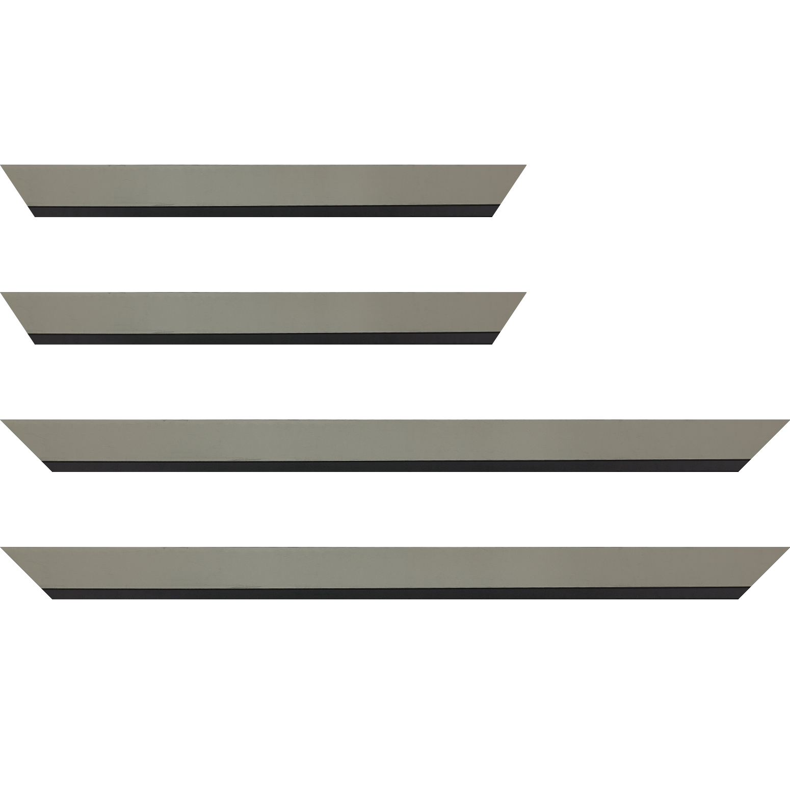Baguette bois profil plat largeur 3.3cm couleur argile satiné nez noir - 61x46