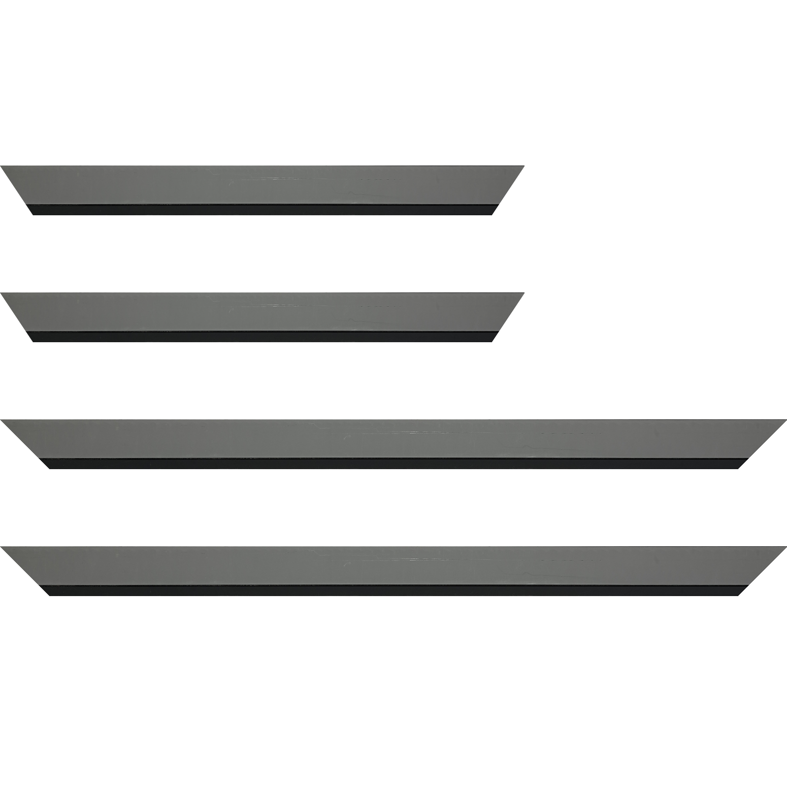Baguette bois profil plat largeur 3.3cm couleur gris foncé satiné nez noir - 92x60