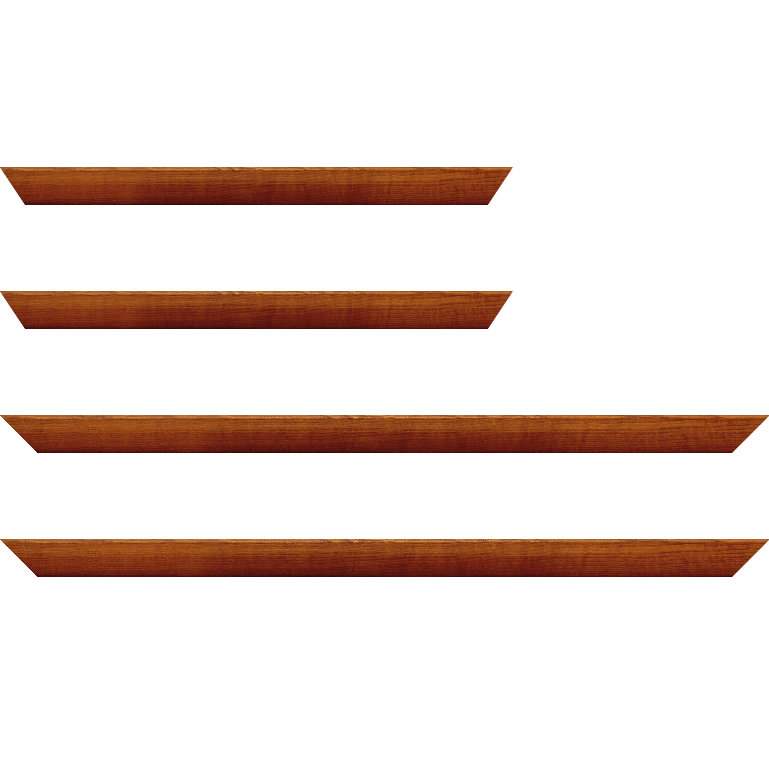 Baguette bois profil arrondi en pente plongeant largeur 2.4cm couleur marron miel finition vernis brillant,veine du bois  apparent (pin) , - 70x100