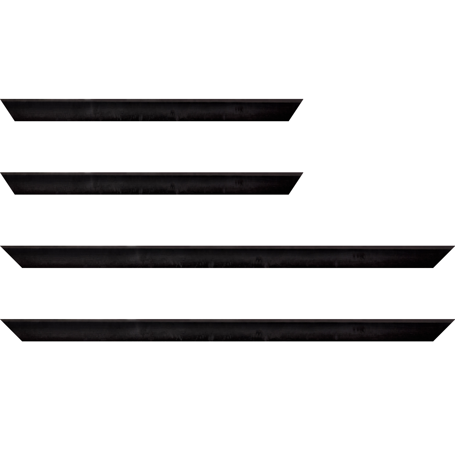 Baguette bois profil arrondi en pente plongeant largeur 2.4cm couleur noir satiné,veine du bois  apparent (pin) - 30x90