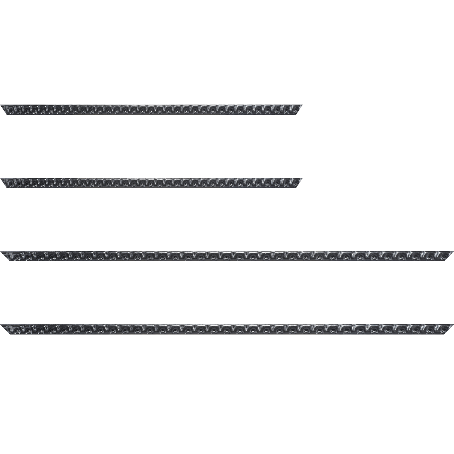 Baguette bois profil plat largeur 1.5cm hauteur 2.6cm couleur noir ébène décor relief - 40x60