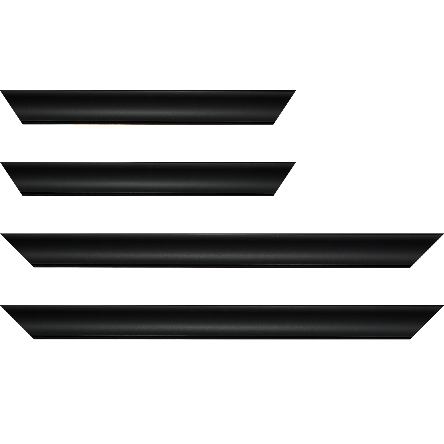 Baguette bois profil incurvé largeur 4.1cm couleur noir mat finition pore bouché - 50x60