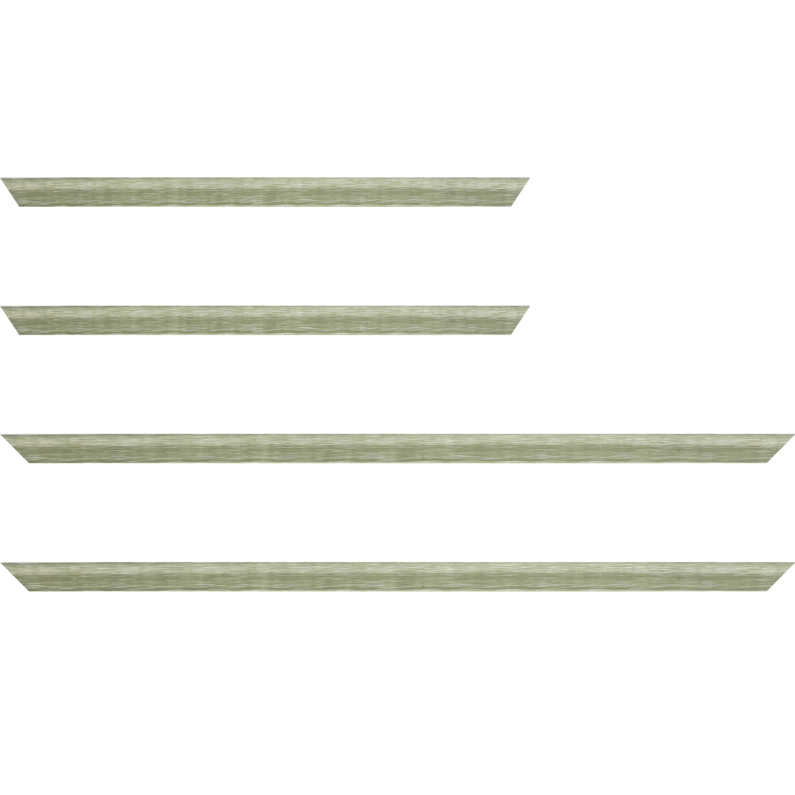 Baguette bois profil incurvé largeur 2.1cm couleur vert amande effet blanchi - 24x30