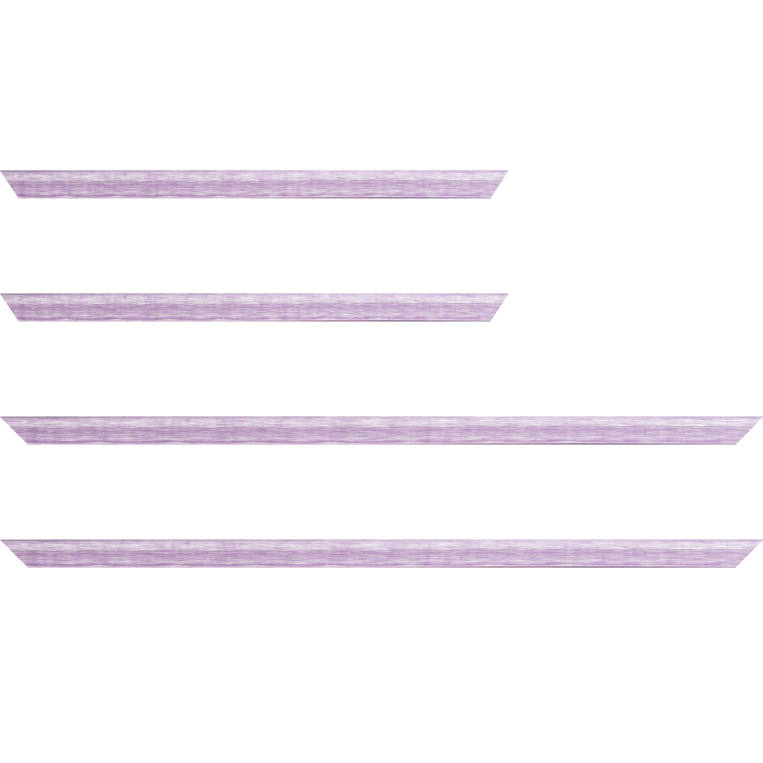 Baguette bois profil incurvé largeur 2.1cm couleur violet effet blanchi - 40x50