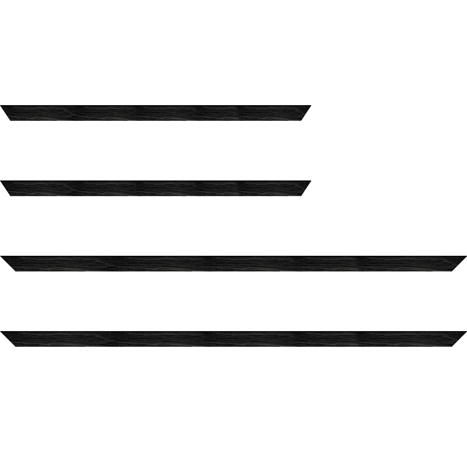 Baguette bois profil plat largeur 1.7cm couleur noir veiné - 50x60
