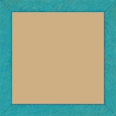 Cadre bois profil plat largeur 2.5cm couleur bleu turquoise satiné - 70x70