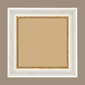 Cadre bois profil incurvé largeur 4.2cm couleur blanchie antique filet or - 81x60