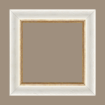 Cadre bois profil incurvé largeur 4.2cm couleur blanchie antique filet or - 42x59.4