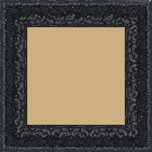 Cadre bois profil incurvé largeur 5.3cm couleur noir laqué style baroque - 81x60