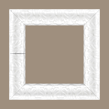 Cadre bois profil incurvé largeur 5.3cm couleur blanc laqué style baroque - 59.4x84.1