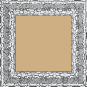 Cadre bois profil incurvé largeur 5.3cm couleur argent chromé  style baroque - 81x60