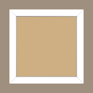 Cadre bois profil méplat largeur 2.3cm couleur blanc laqué - 34x46