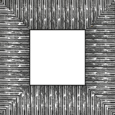 Cadre bois profil plat largeur 10.5cm couleur noir mat strié argent chromé en relief - 60x120