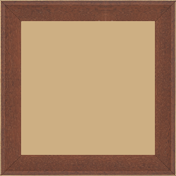 Cadre bois profil plat escalier largeur 3cm couleur marron miel satiné filet créme extérieur - 50x100