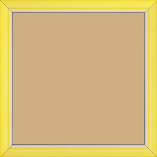 Cadre bois profil incurvé largeur 1.9cm de couleur jaune tonique filet intérieur blanchi - 25x60