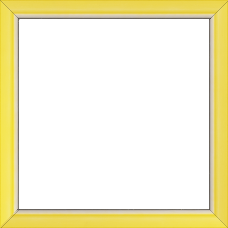 Cadre bois profil incurvé largeur 1.9cm de couleur jaune tonique filet intérieur blanchi - 65x50